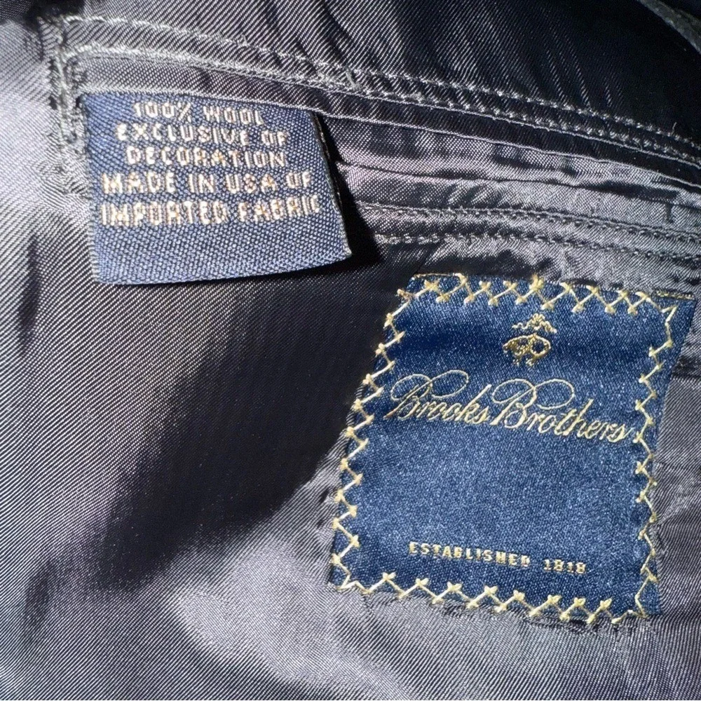 Brooks Brothers 100% Wool Elegant Charcoal Pinstripe Blazer Men's 40 Regular EUC
